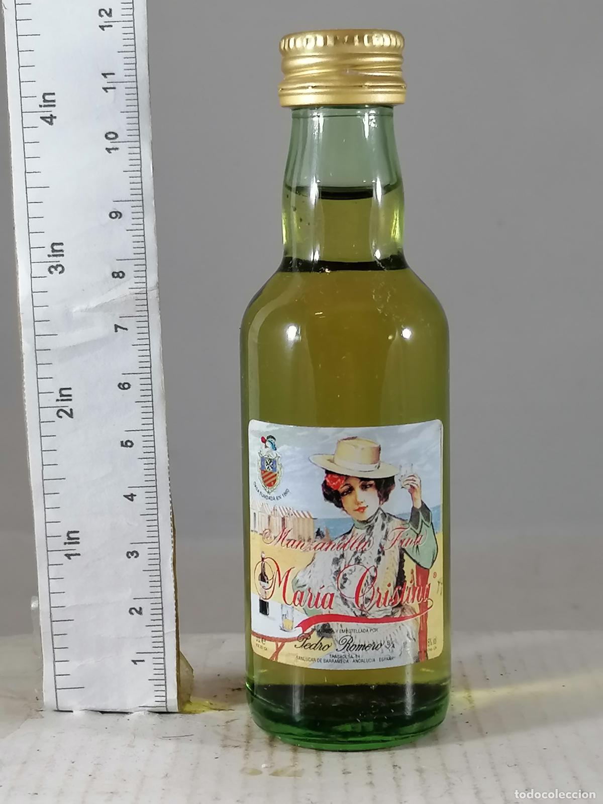 Sammlung von Weinen und Lik&ouml;ren: BOTELLITA BOTELLIN MANZANILLA FINA MARIA CRISTINA PEDRO ROMERO SANLUCAR DE BARRAMEDA