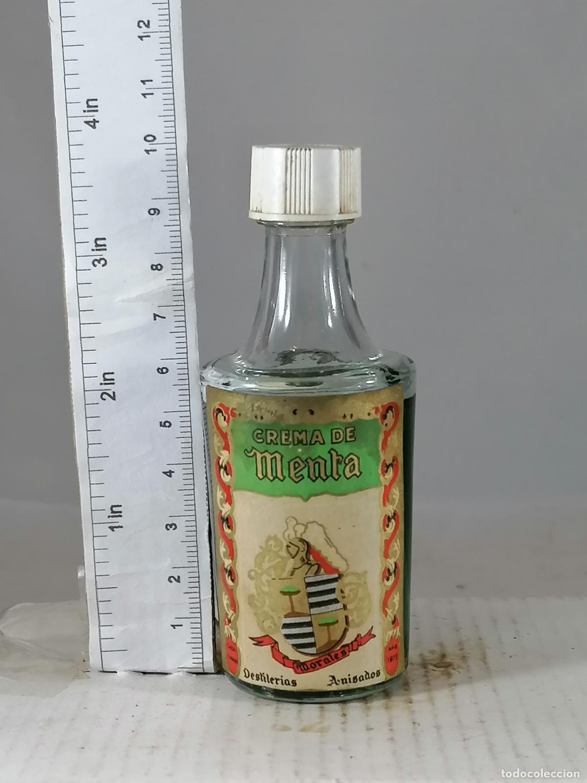 Collection of wines and liquors: BOTELLITA BOTELLIN CREMA DE MENTA DESTILERIAS MORALES JAEN