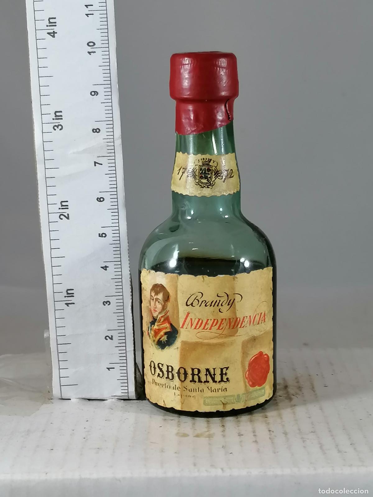 Coleccionismo de vinos y licores: BOTELLITA BOTELLIN BRANDY INDEPENDENCIA OSBORNE PUERTO DE SANTA MARIA