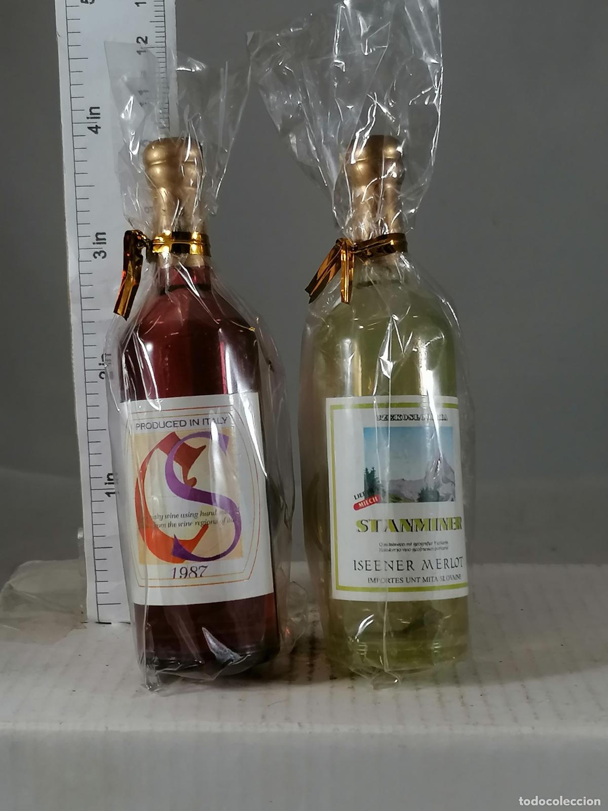 Collection of wines and liquors: BOTELLITA BOTELLIN LOTE 2 IMANES BOTELLAS DE VINO PLASTICO