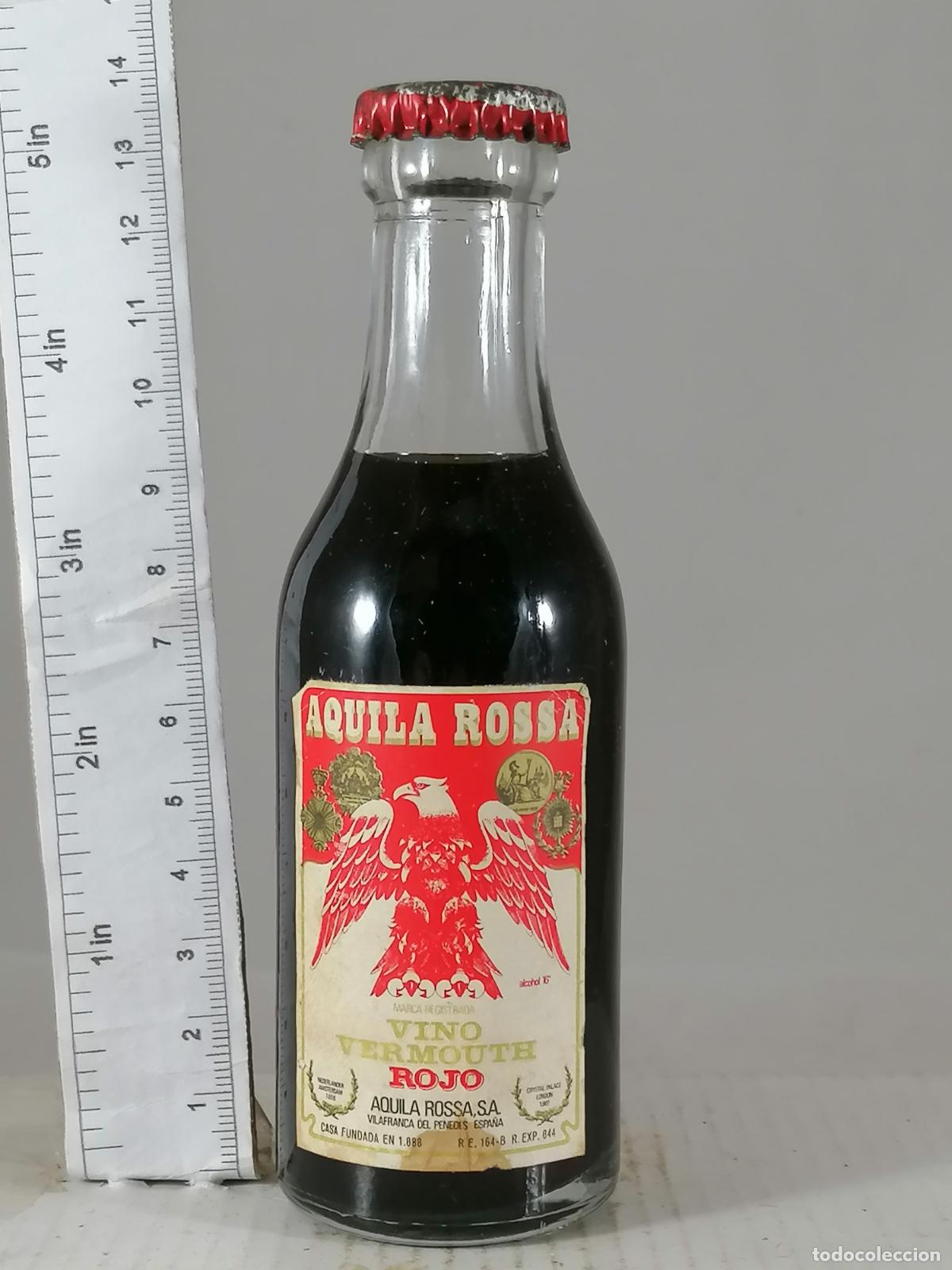 Coleccionismo de vinos y licores: BOTELLITA BOTELLIN AQUILA ROSSA VINO VERMUT VERMOUTH ROJO VILLAFRANCA DEL PENEDES CHAPA CORONA