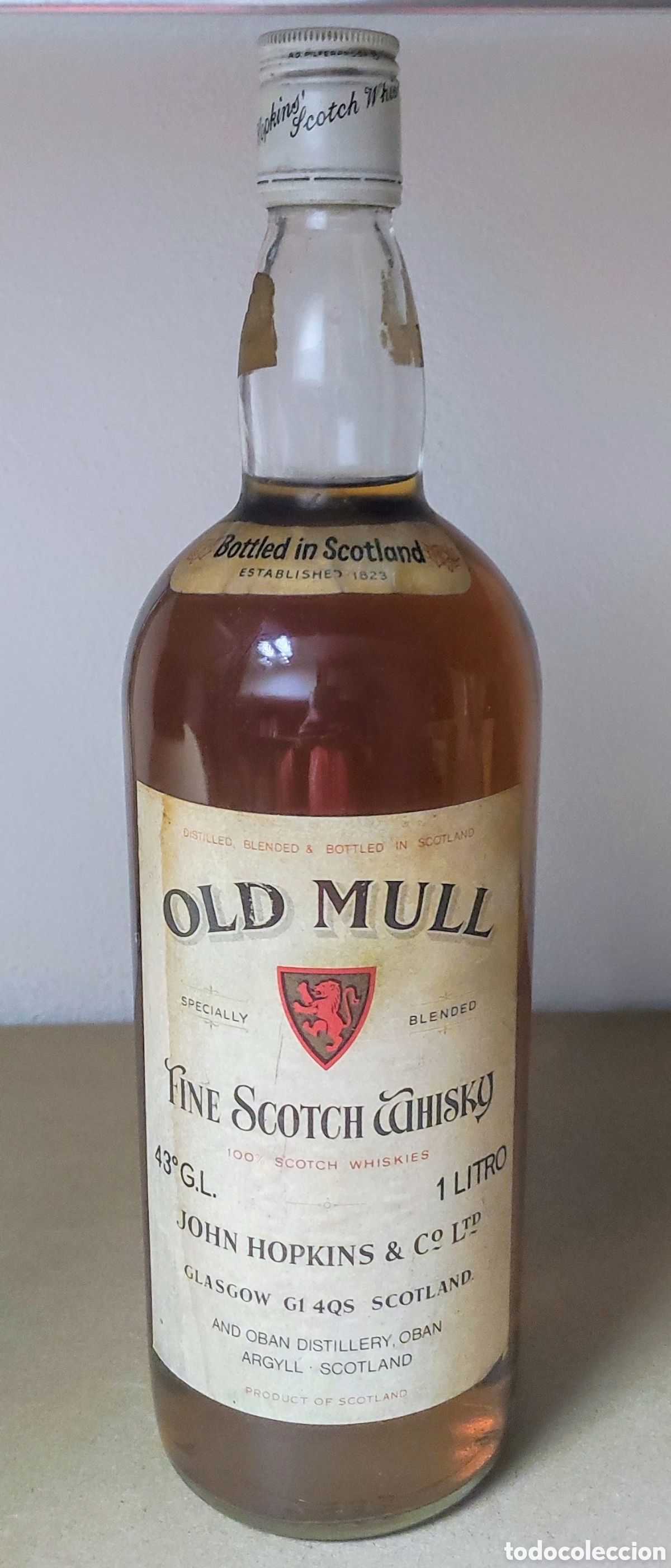Coleccionismo de vinos y licores: Botella de whisky Old Mull. A&ntilde;os 60