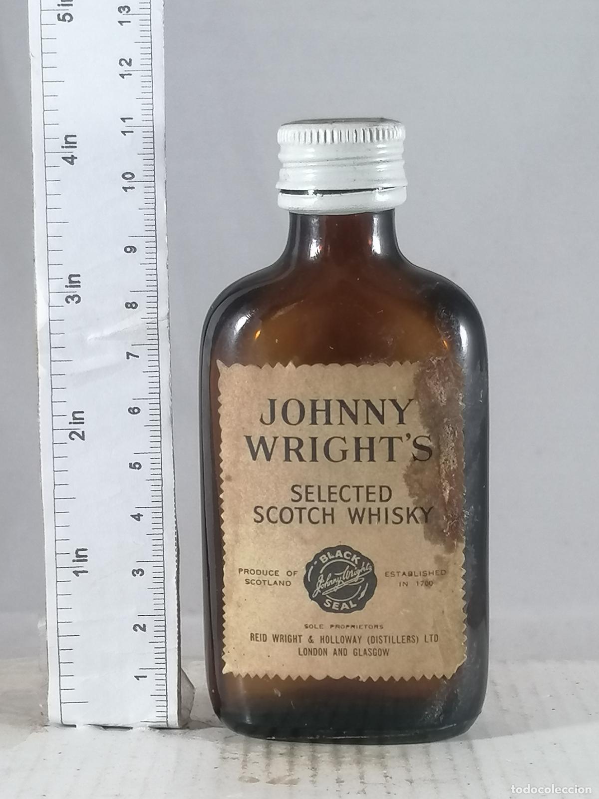 Coleccionismo de vinos y licores: BOTELLITA BOTELLIN WHISKY JOHNNY WRIGHT&acute;S BLACK SEAL SELECTED REID & HOLLOWAY LONDON & GLASGOW