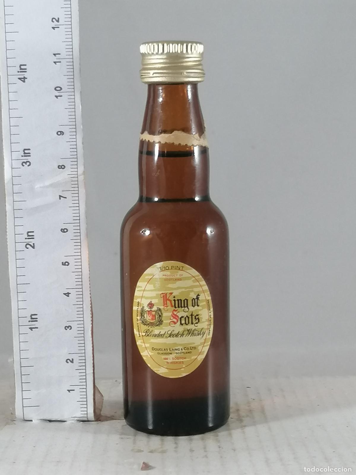 Coleccionismo de vinos y licores: BOTELLITA BOTELLIN WHISKY KING OF SCOTS BLENDED DOUGLAS LANG GLASGOW