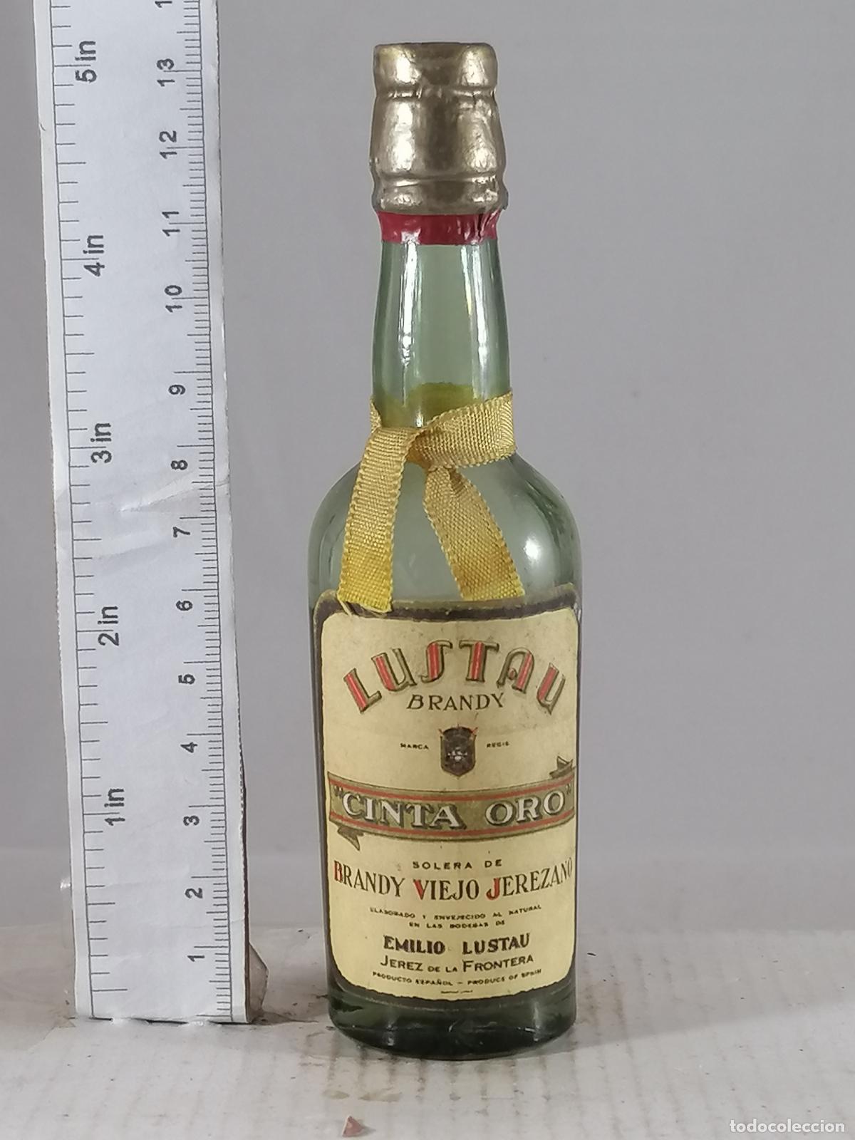 Coleccionismo de vinos y licores: BOTELLITA BOTELLIN BRANDY LUSTAU CINTA ORO BRANDY VIEJO EMILIU LUSTAU JEREZ DE LA FRONTERA