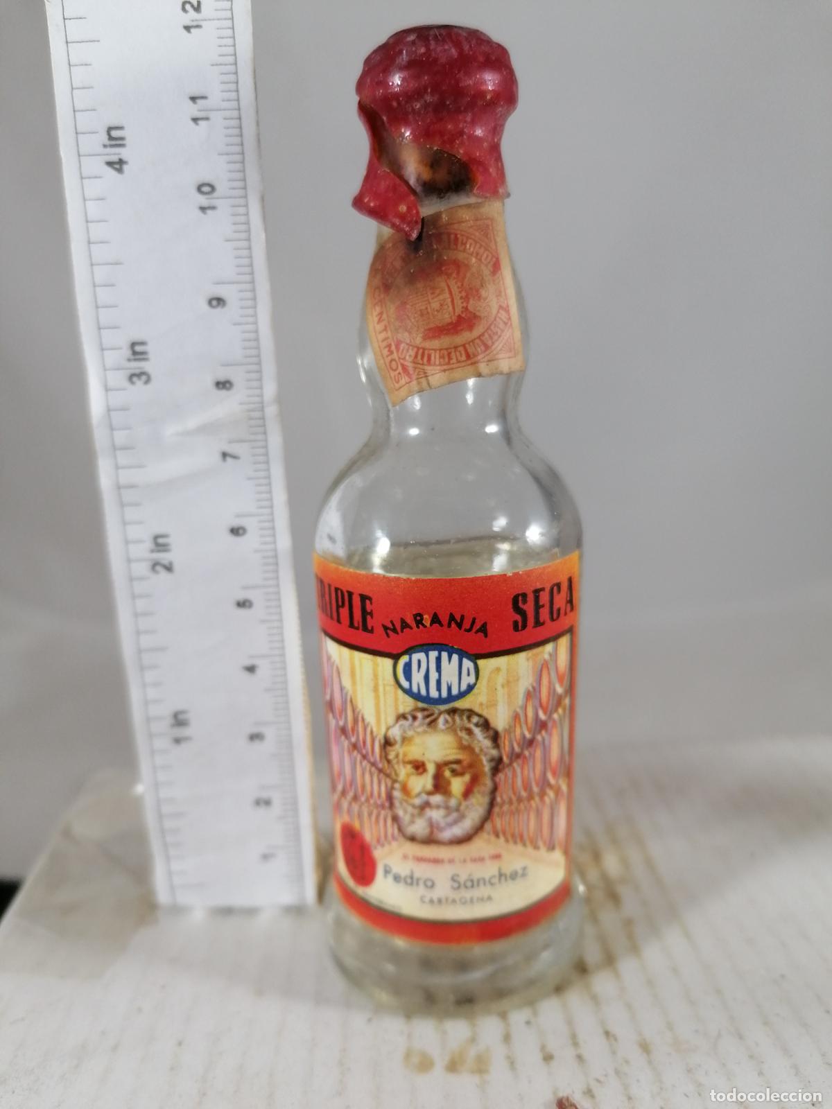 Coleccionismo de vinos y licores: BOTELLITA BOTELLIN CREMA TRIPLE SECA NARANJA PEDRO SANCHEZ LICOR 49 CARTAGENA