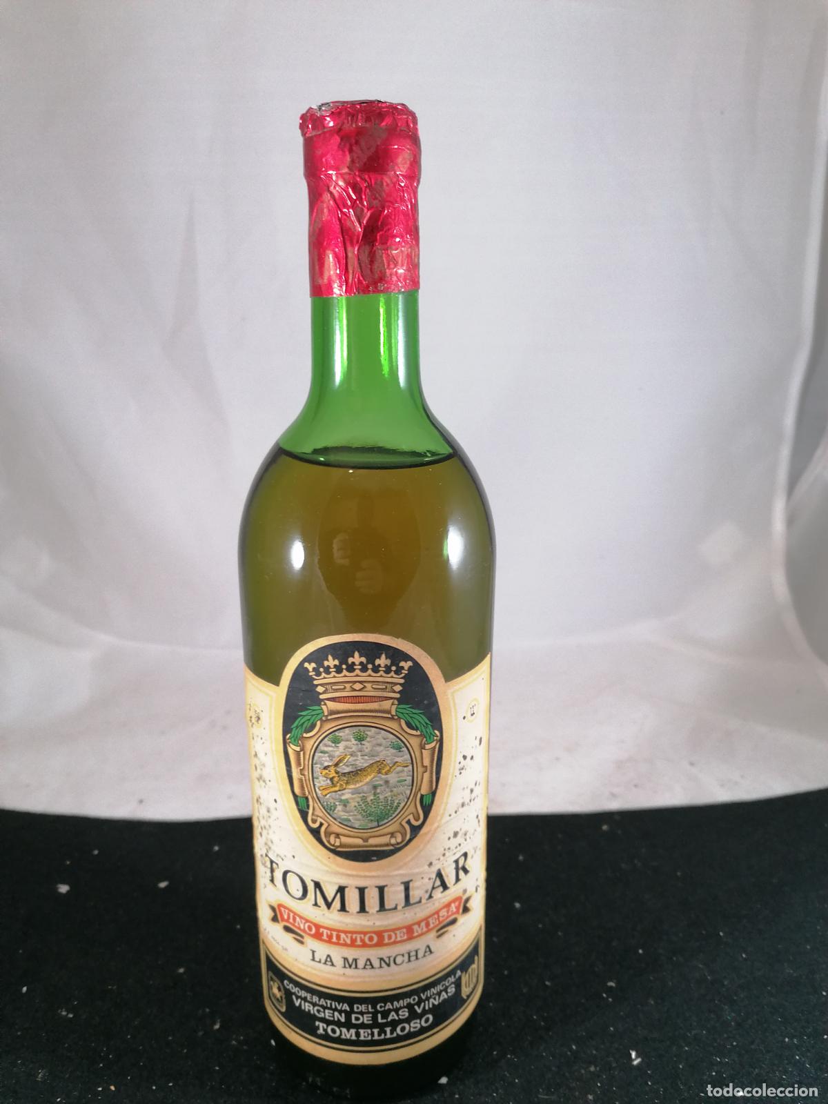 Collection of wines and liquors: BOTELLA VINO TINTO DE MESA TINTO TOMILLAR COOPERATIVA VIRGEN DE LAS VI&Ntilde;AS TOMELLOSO LA MANCHA