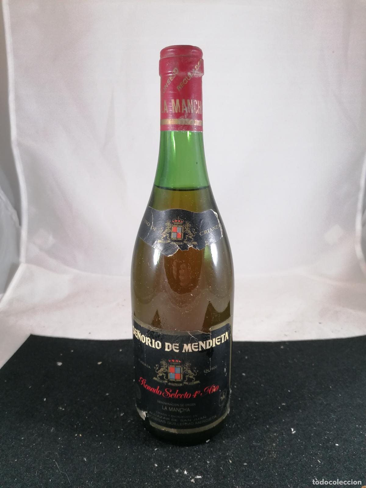 Collectionnisme de vins et liqueurs: BOTELLA VINO SE&Ntilde;ORIO DE MENDIETA ROSADO 4&ordm; A&Ntilde;OBODEGAS GUILLERMO MENDIETA ALCAZAR SAN JUAN MANCHA