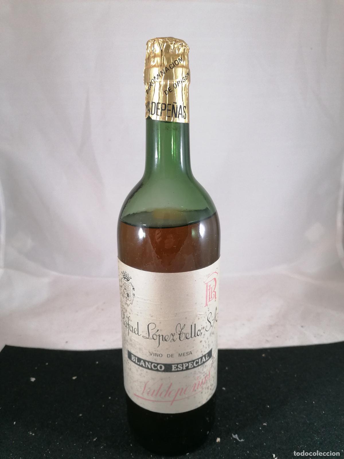 Collezionismo di vini e liquori: BOTELLA VINO DE MESA BLANCO ESPECIAL RAFAEL LOPEZ TELLO VALDEPE&Ntilde;AS