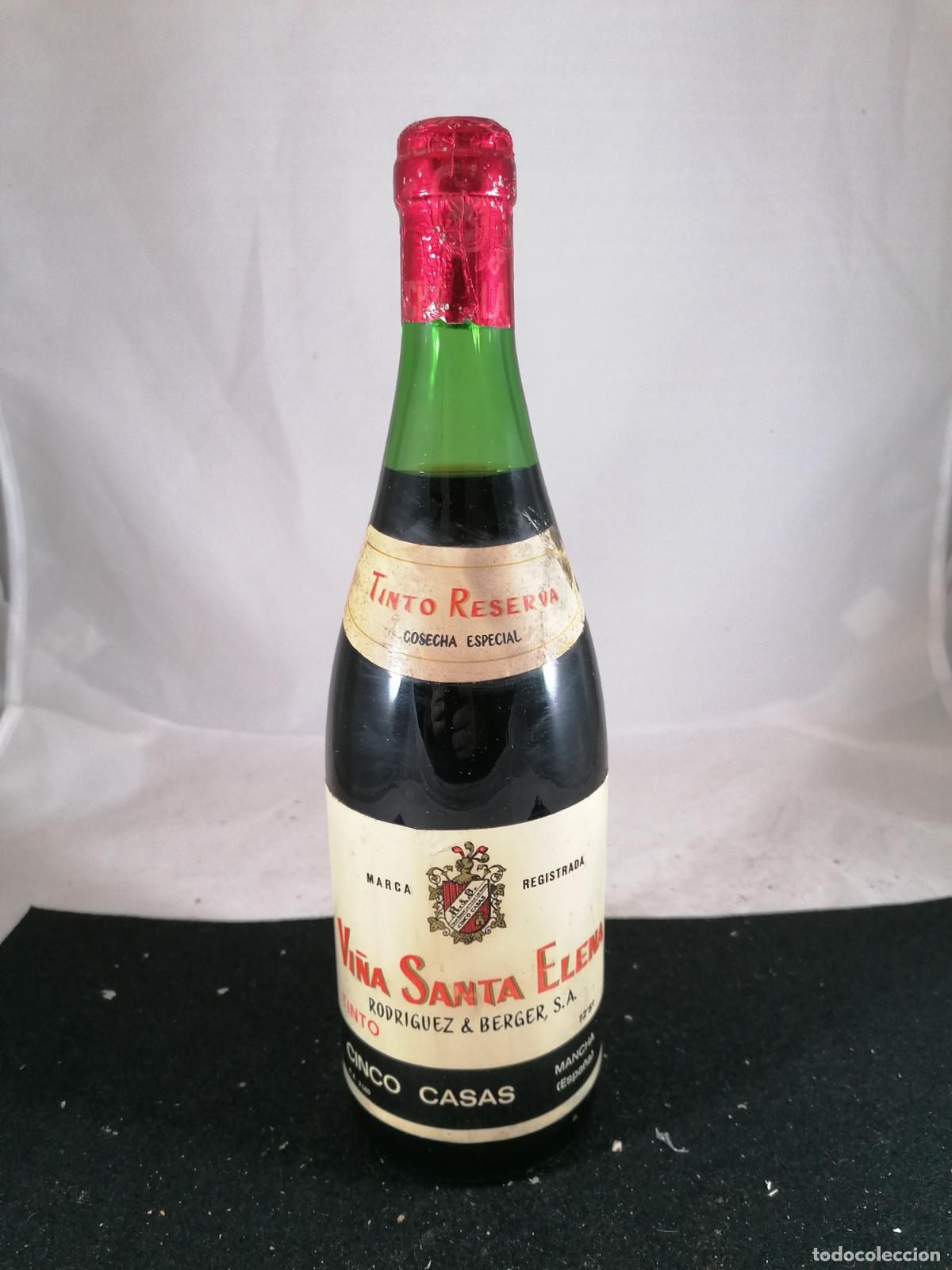 Sammlung von Weinen und Lik&ouml;ren: BOTELLA VINO TINTO RESERVA VI&Ntilde;A SANTA ELENA RODRIGUEZ BERGER CINCO CASAS LA MANCHA