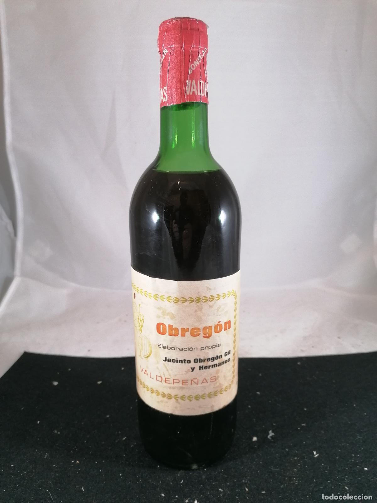 Collection of wines and liquors: BOTELLA VINO OBREGON JACINTO OBREGON GIL Y HERMANOS VALDEPE&Ntilde;AS