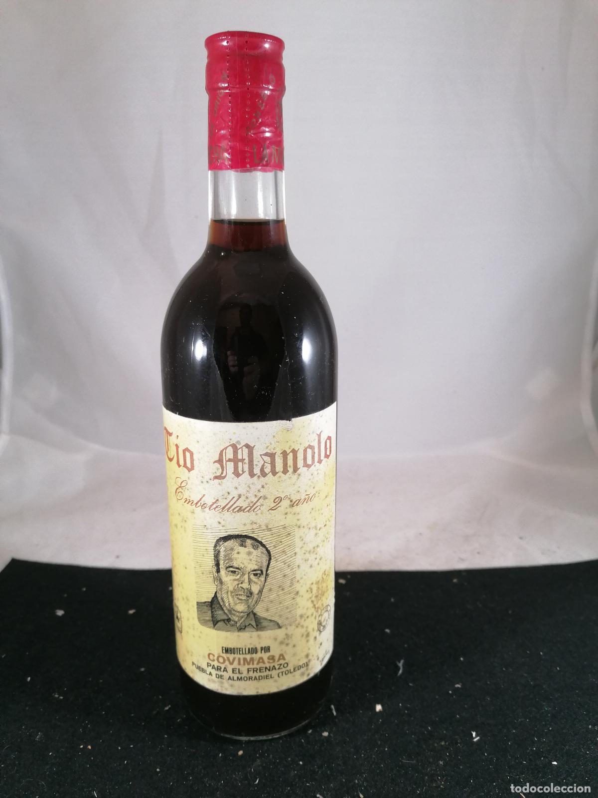 Collection of wines and liquors: BOTELLA VINO TIO MANOLO 2&ordm; A&Ntilde;O PARA EL FRENAZO COVIMASA PUEBLA DE ALMORADIEL TOLEDO