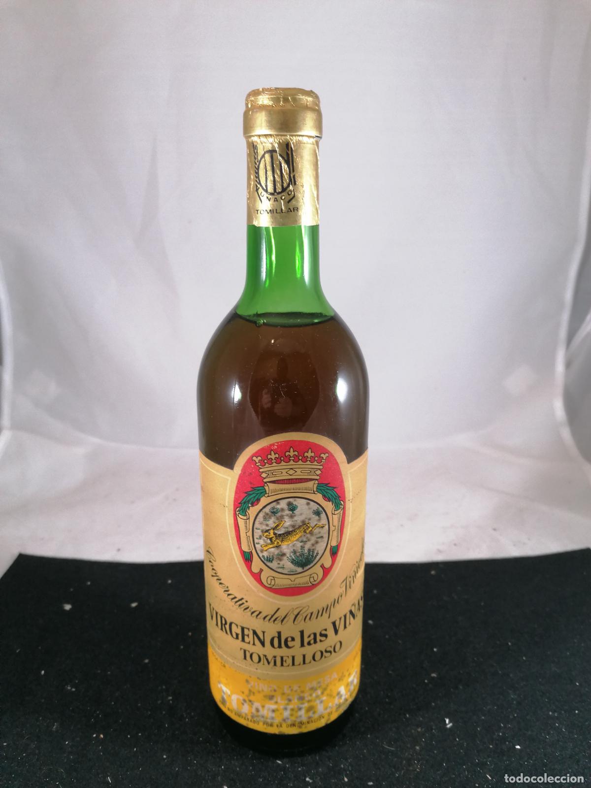 Collection of wines and liquors: BOTELLA VINO DE MESA BLANCO TOMILLAR COOPERATIVA VIRGEN DE LAS VI&Ntilde;AS TOMELLOSO