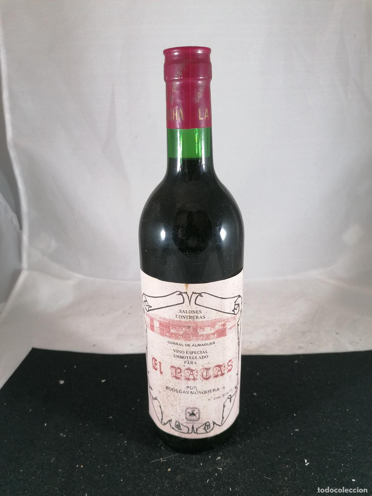 Collezionismo di vini e liquori: BOTELLA VINO TINTO EL PATAS SALONES CONTRERAS BODEGAS MOSQUERA CORRAL DE ALMAGUER TOLEDO LA MANCHA