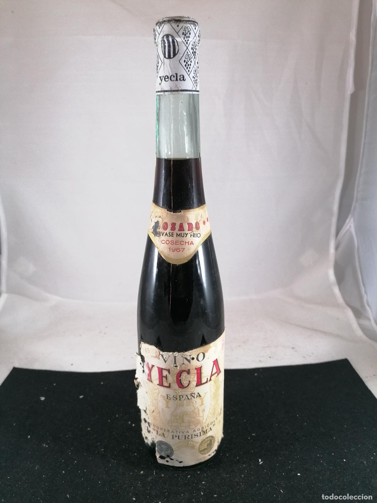 Sammlung von Weinen und Lik&ouml;ren: BOTELLA VINO ROSADO COSECHA 1967 COOPERATIVA LA PURISIMA YECLA