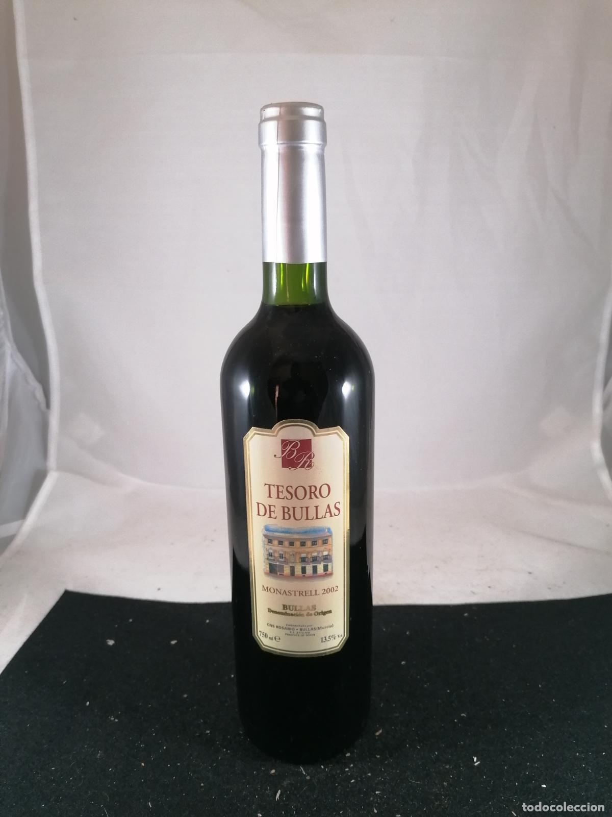 Collection of wines and liquors: BOTELLA VINO TINTO TESORO DE BULLAS MONASTRELL 2002 BODEGAS ROSARIO BULLAS MURCIA