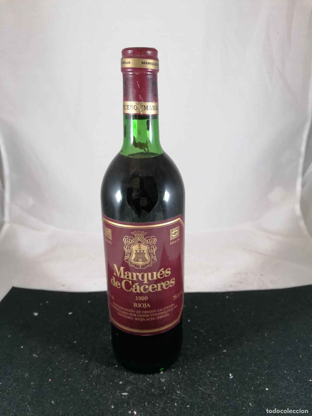 Sammlung von Weinen und Lik&ouml;ren: BOTELLA VINO MARQUES DE CACERES CRIANZA 1990 UNION VITI VINICOLA CENICERO RIOJA
