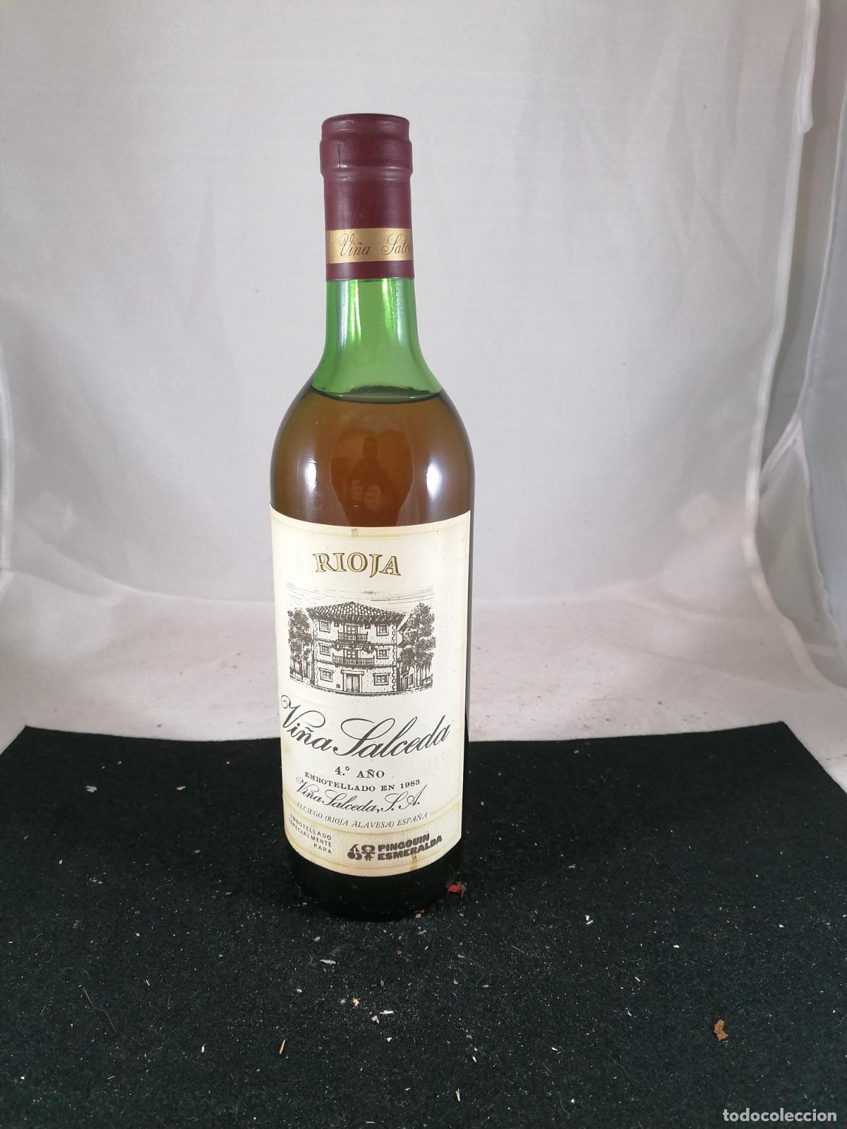 Sammlung von Weinen und Lik&ouml;ren: BOTELLA VINO CRIANZA VI&Ntilde;A SALCEDA 4&ordm; A&Ntilde;O 1983 PARA PINGOUIN ESMERALDA ELCIEGO RIOJA