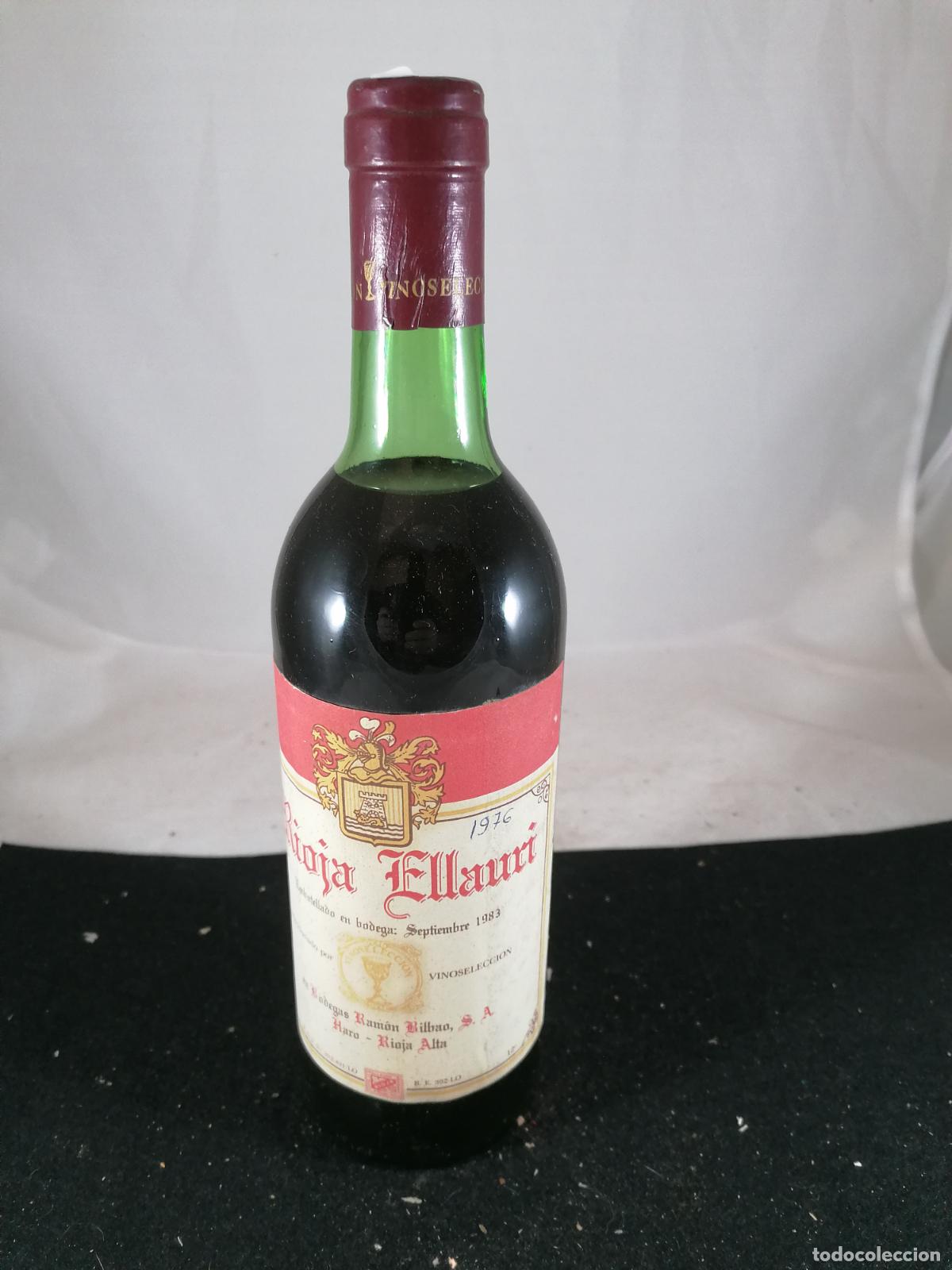 Collection of wines and liquors: BOTELLA VINO TINTO CRIANZA 1983 RIOJA ELLAURI VINOSELECCION RAMON BILBAO HARO RIOJA ALTA