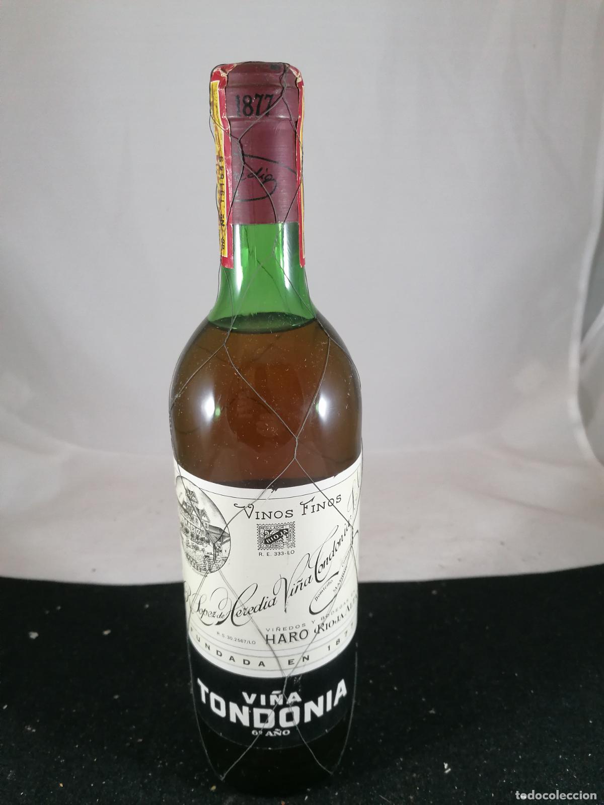 Sammlung von Weinen und Lik&ouml;ren: BOTELLA VINO CRIANZA FINO LOPEZ DE HEREDIA VI&Ntilde;A TONDONIA VI&Ntilde;A TONDONIA 6&ordm; A&Ntilde;O 191649 HARO RIOJA