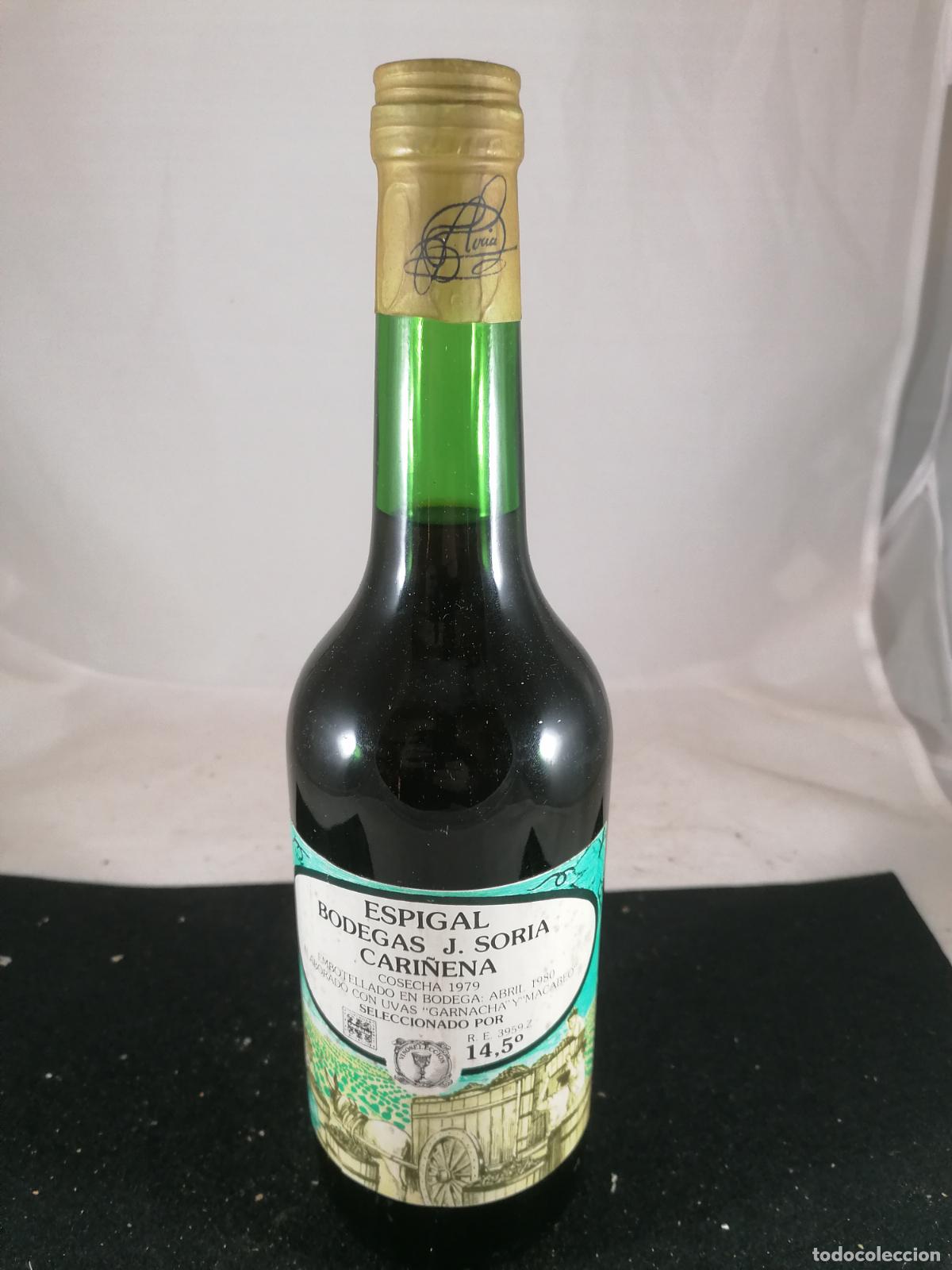 Collection of wines and liquors: BOTELLA VINO TINTO ESPIGAL 1979 - 1980 VINOSELECCION BODEGAS J SORIA CARI&Ntilde;ENA