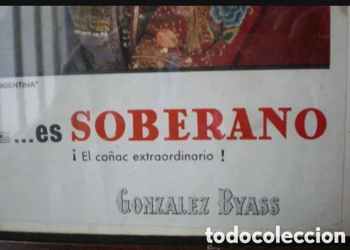 Coleccionismo de vinos y licores: Cuadro con publicidad de &eacute;poca - Foto 2