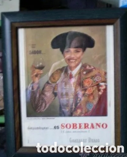 Coleccionismo de vinos y licores: Cuadro con publicidad de &eacute;poca - Foto 1