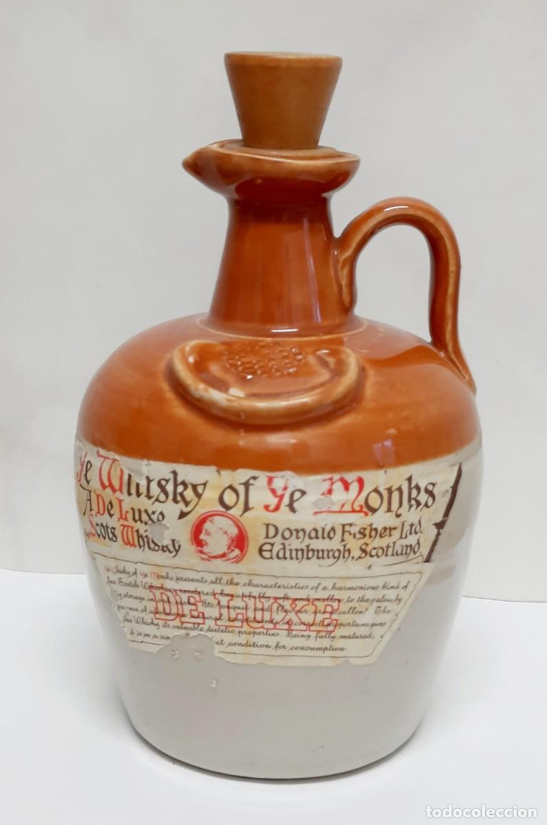 Coleccionismo de vinos y licores: Botella Whisky of ye Monks de luxe. vac&iacute;a.
