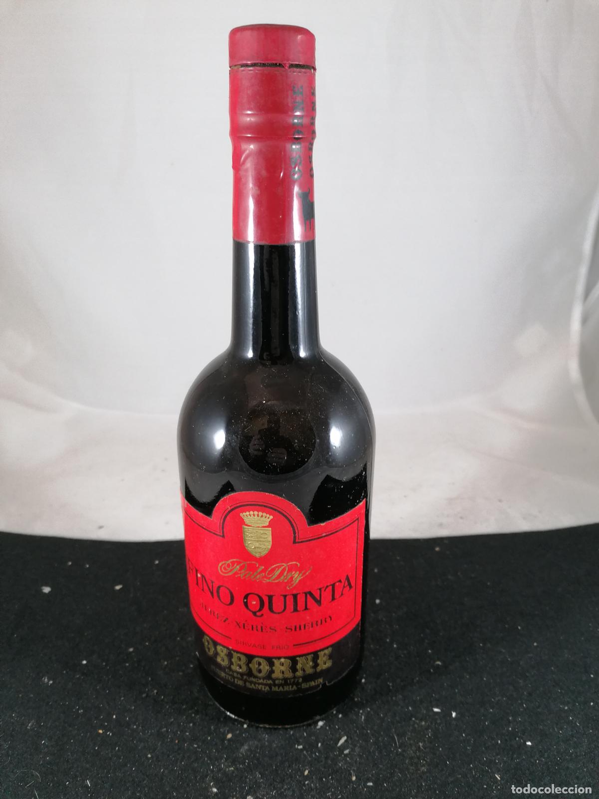 Collection of wines and liquors: BOTELLA FINO QUINTA JEREZ SHERRY PALE DRY OSBORNE PUERTO DE SANTA MARIA