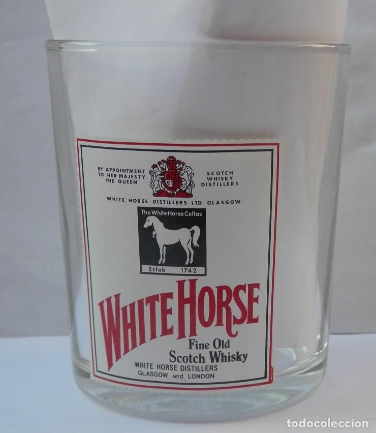 Coleccionismo de vinos y licores: VASO VINTAGE DEL WHISKY WHITE HORSE