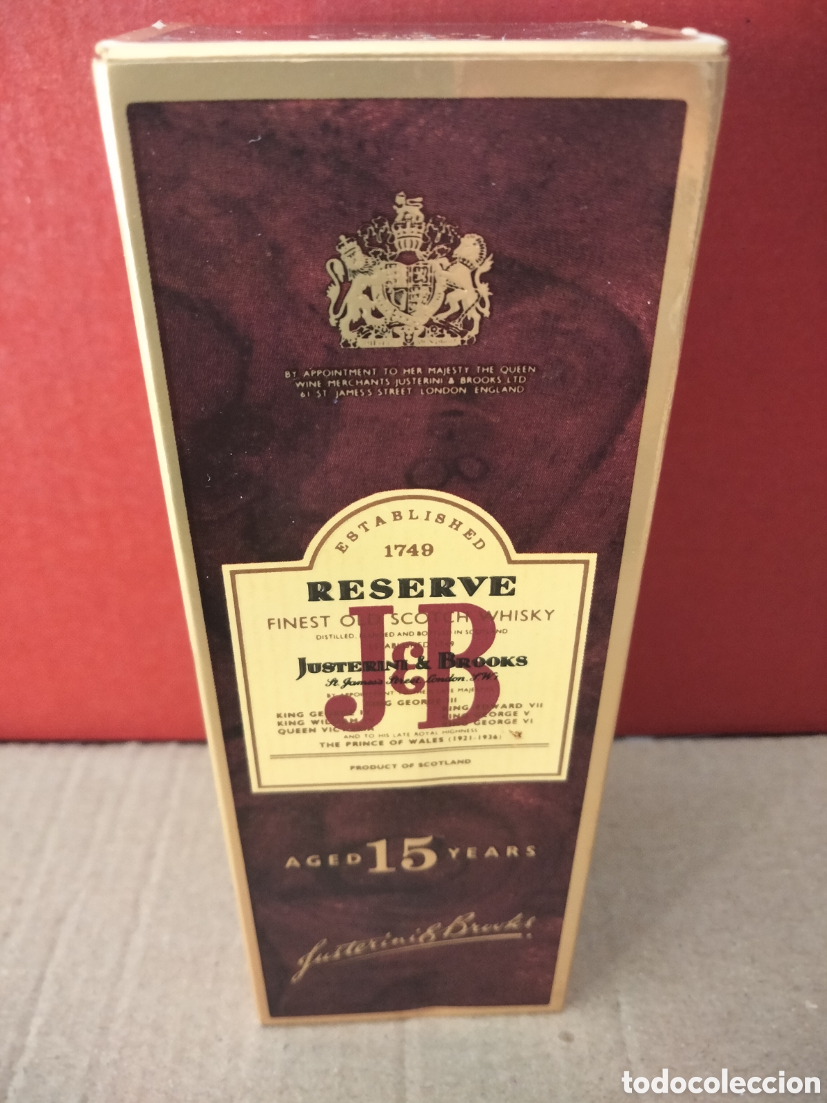 Coleccionismo de vinos y licores: Botell&iacute;n JB whisky reserva 15 a&ntilde;os