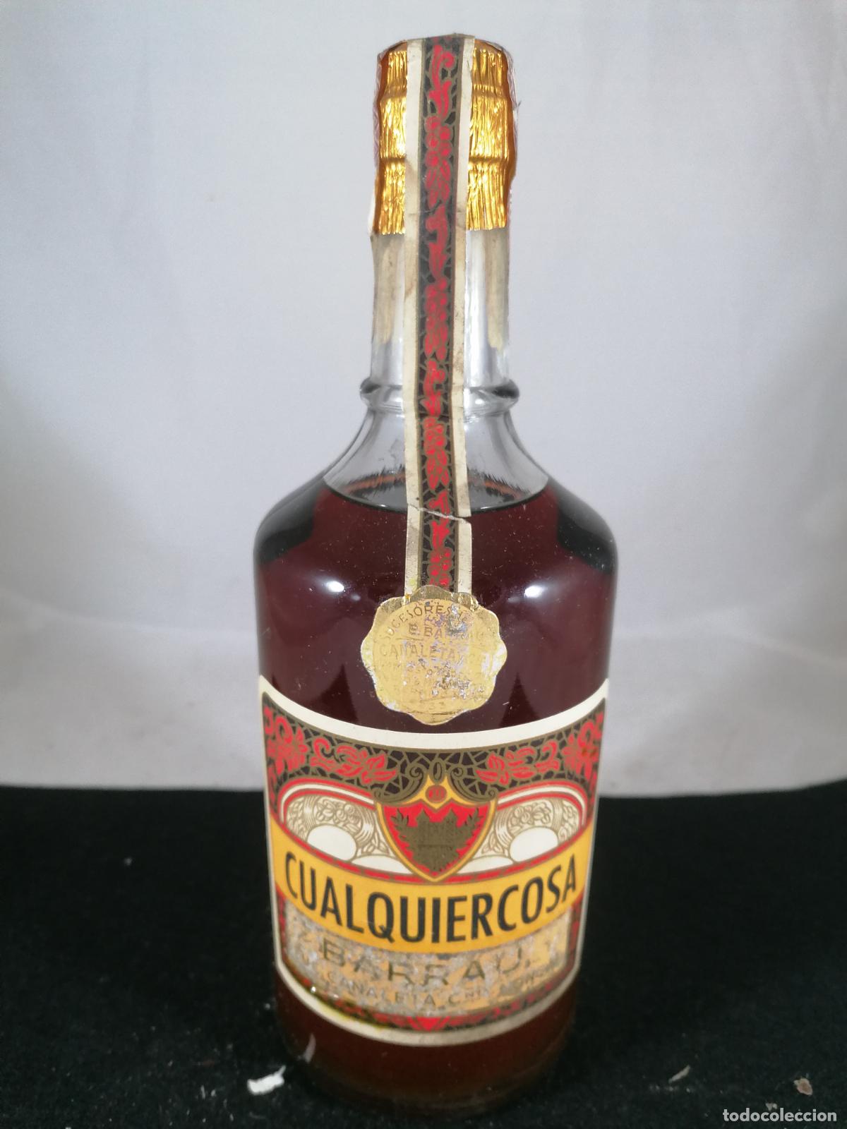 Sammlung von Weinen und Lik&ouml;ren: BOTELLA LICOR CUALQUIERCOSA BARRAU CANALETA MONTGAT BARCELONA 80 CENTIMOS