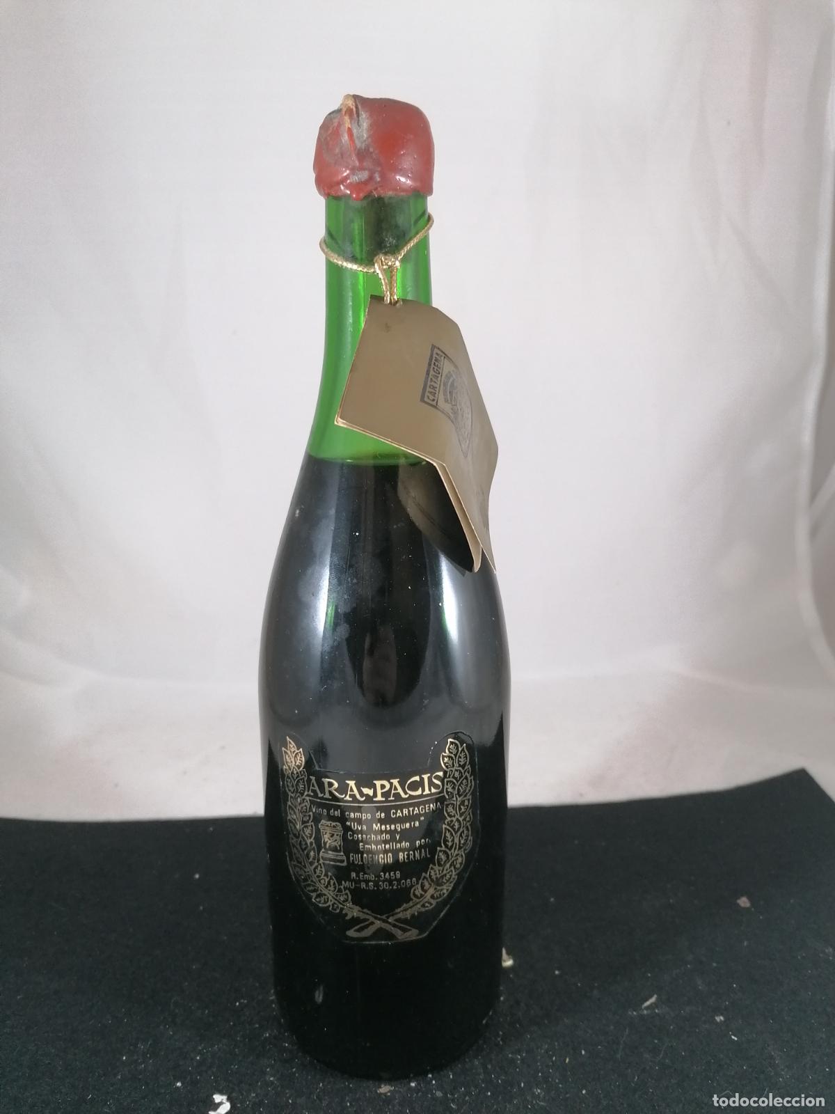 Collection of wines and liquors: BOTELLA VINO ARA PACIS FULGENCIO BERNAL CARTAGENA
