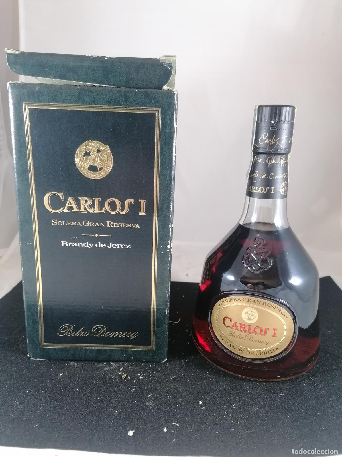 Coleccionismo de vinos y licores: BOTELLA + CAJA BRANDY CARLOS I SOLERA GRAN RESERVA PEDRO DOMECQ JEREZ DE LA FRONTERA