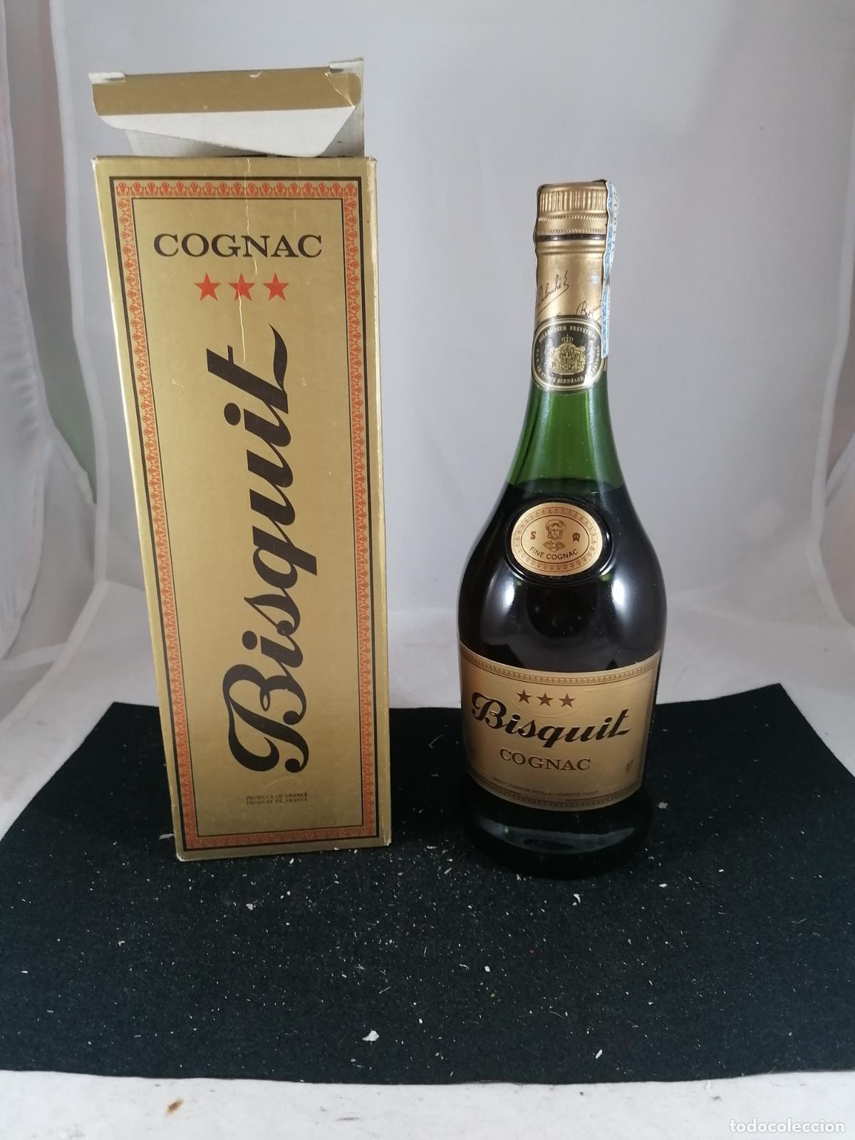 Collection of wines and liquors: BOTELLA + CAJA BRANDY COGNAC BISQUIT *** CHARENTE FRANCIA RICARD ESPA&Ntilde;A