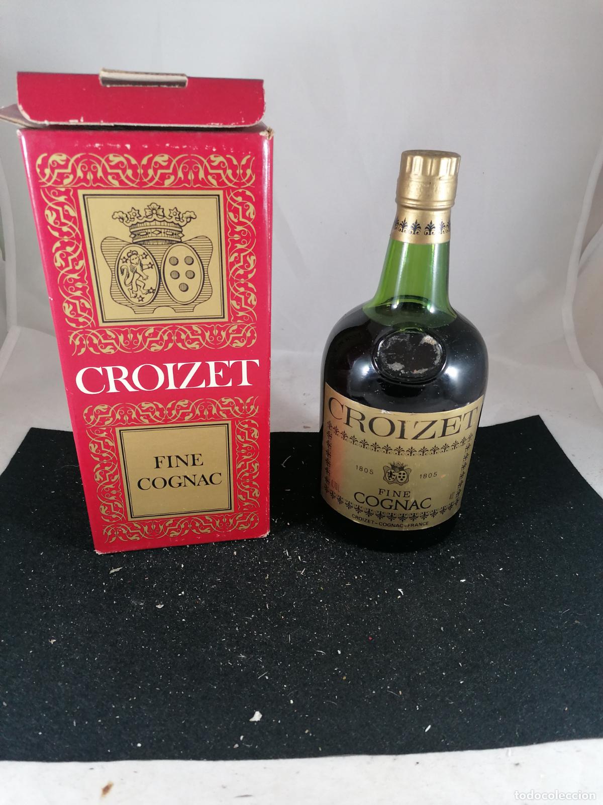 Collection of wines and liquors: BOTELLA + CAJA BRANDY COGNAC CROIZET FINE FRANCIA