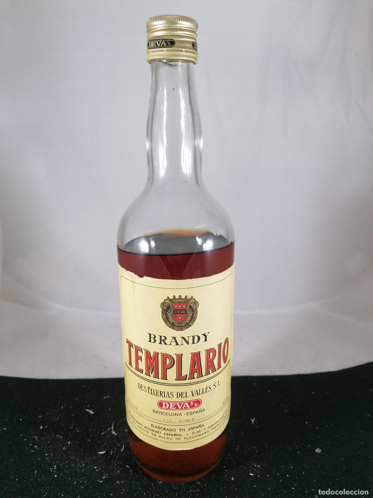 Collection of wines and liquors: BOTELLA BRANDY TEMPLARIO DESTILERIAS DEL VALLES DEVA BARCELONA ESPA&Ntilde;A