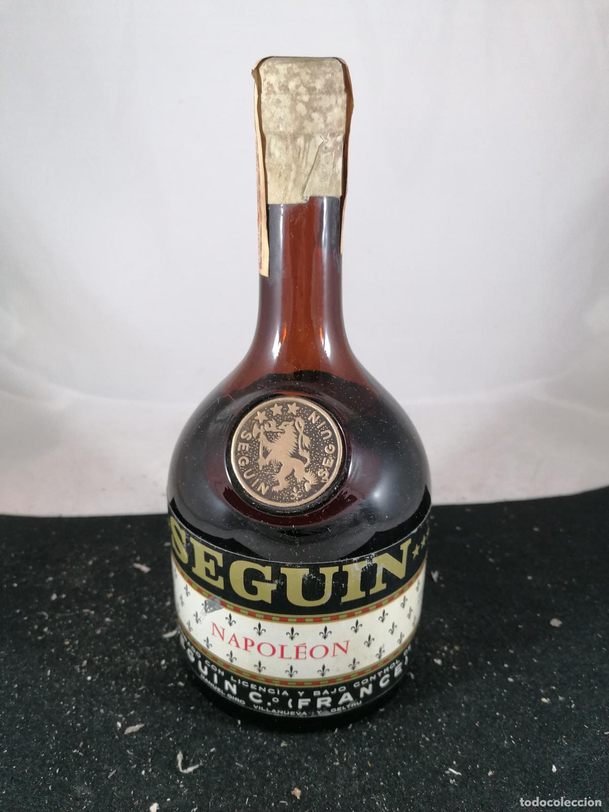 Coleccionismo de vinos y licores: BOTELLA BRANDY SEGUIN Co NAPOLEON FRANCIA MANUEL GIRO VILLANUEVA GELTRU
