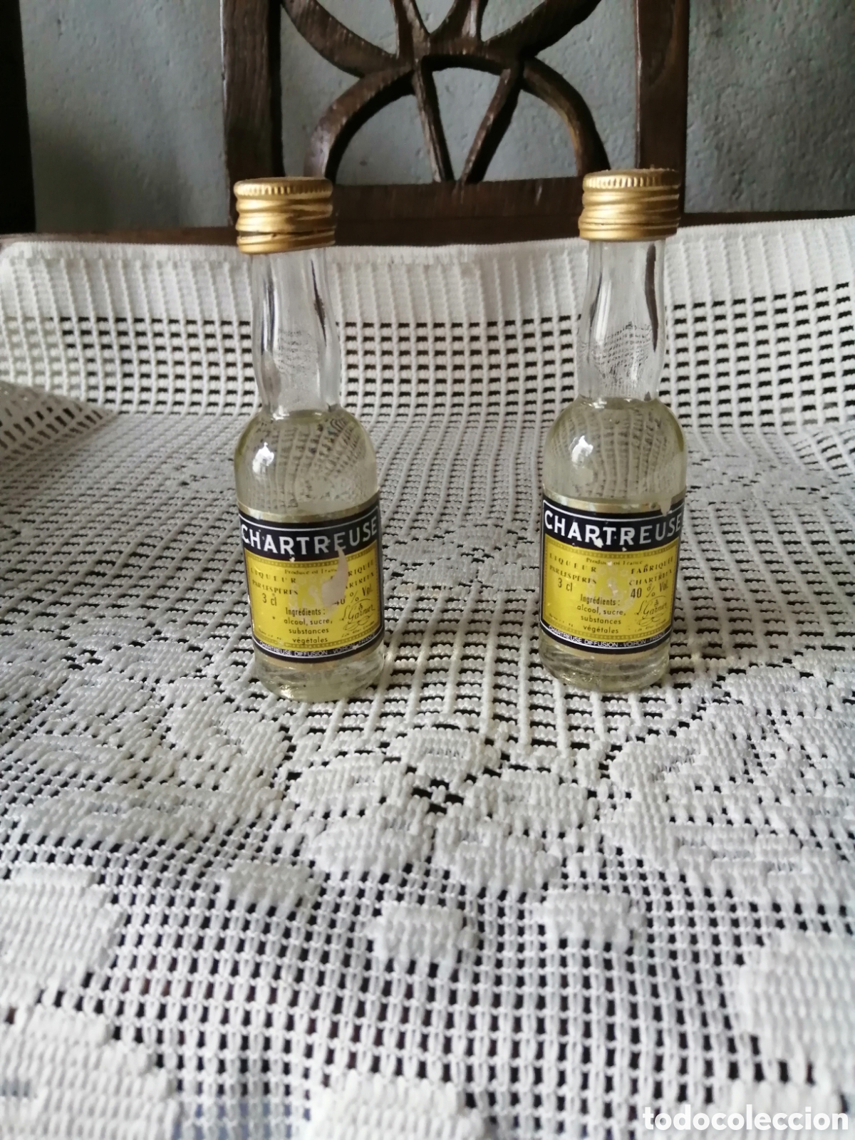 Coleccionismo de vinos y licores: DOS BOTELLINES CHARTREUSE - Foto 1