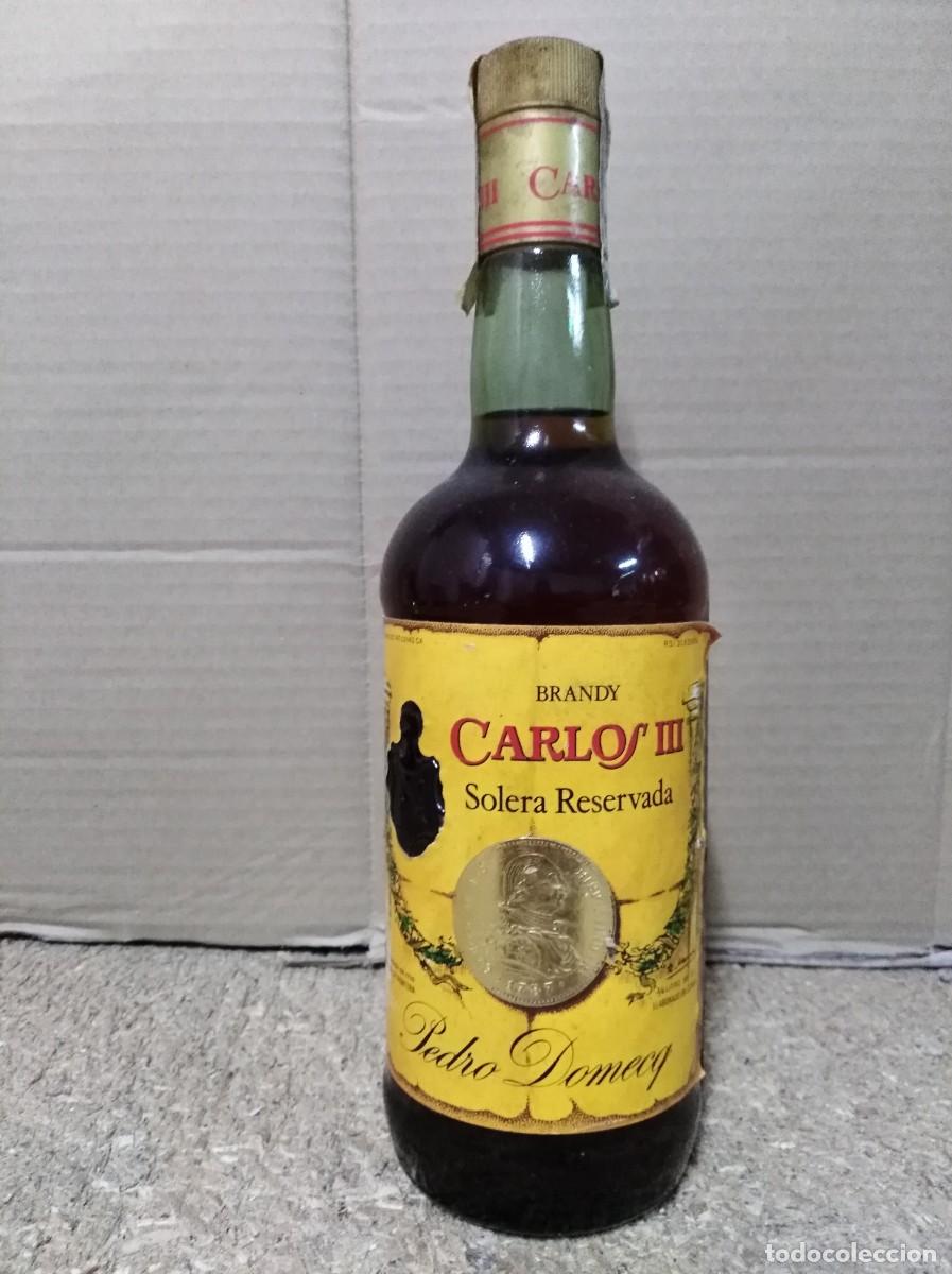 Coleccionismo de vinos y licores: Botella Brandy antigua Carlos III Gran Reserva
