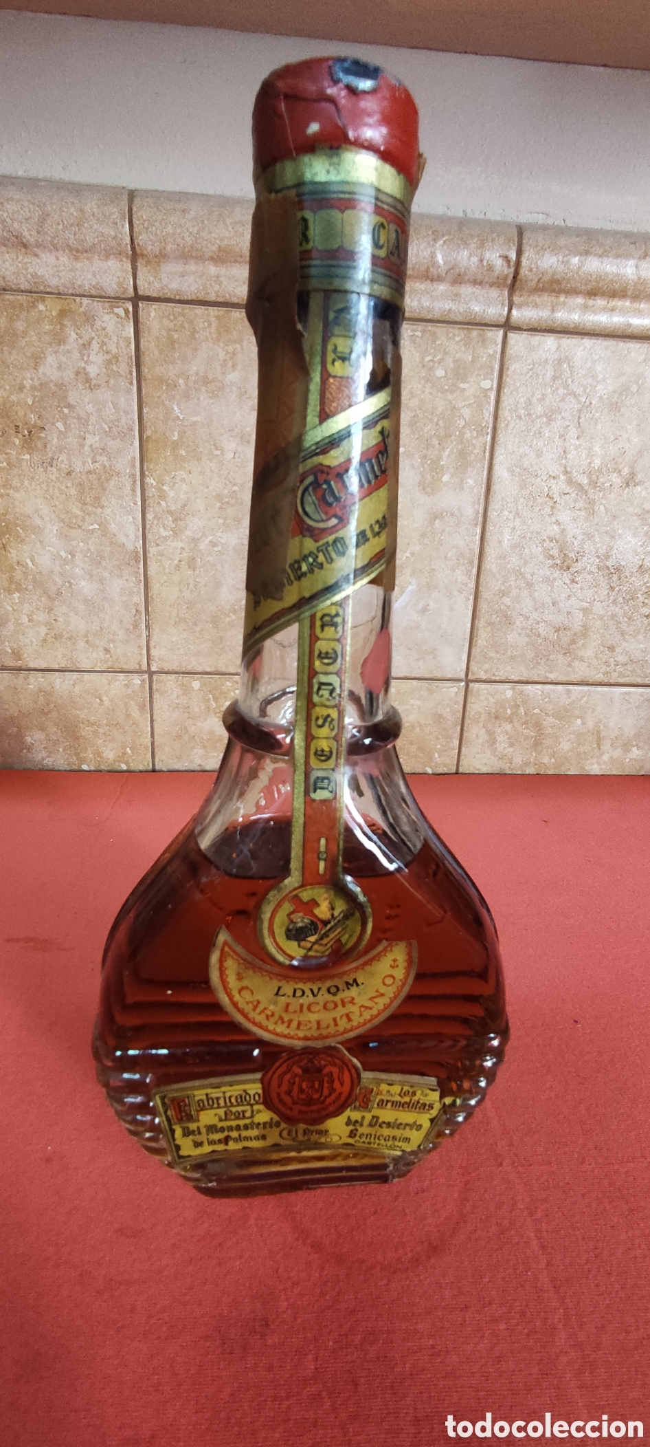 Coleccionismo de vinos y licores: Botella Licor Carmelitano - Foto 6
