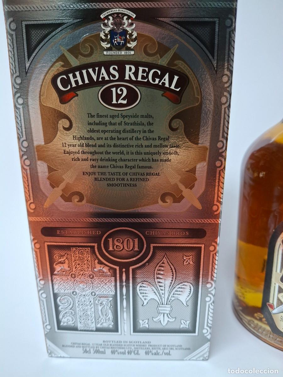 Coleccionismo de vinos y licores: Botella de whisky Chivas Regal 12 a&ntilde;os de 0,5 litros