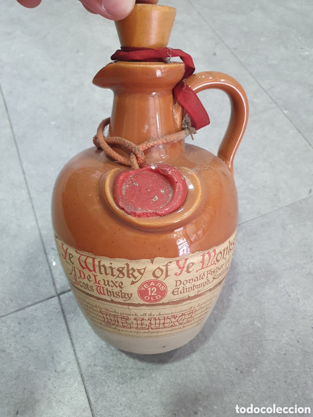 Coleccionismo de vinos y licores: Jarra o Caneco Whisky Monks. Vac&iacute;a. (L49)