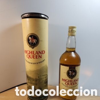 Coleccionismo de vinos y licores: BOTELLA WHISKY HIGHLAND QUEEN. FINE OLD SCOTCH WHISKY. 1 LITRO. MUY DIF&Iacute;CIL DE ENCONTRAR CON SU CAJA