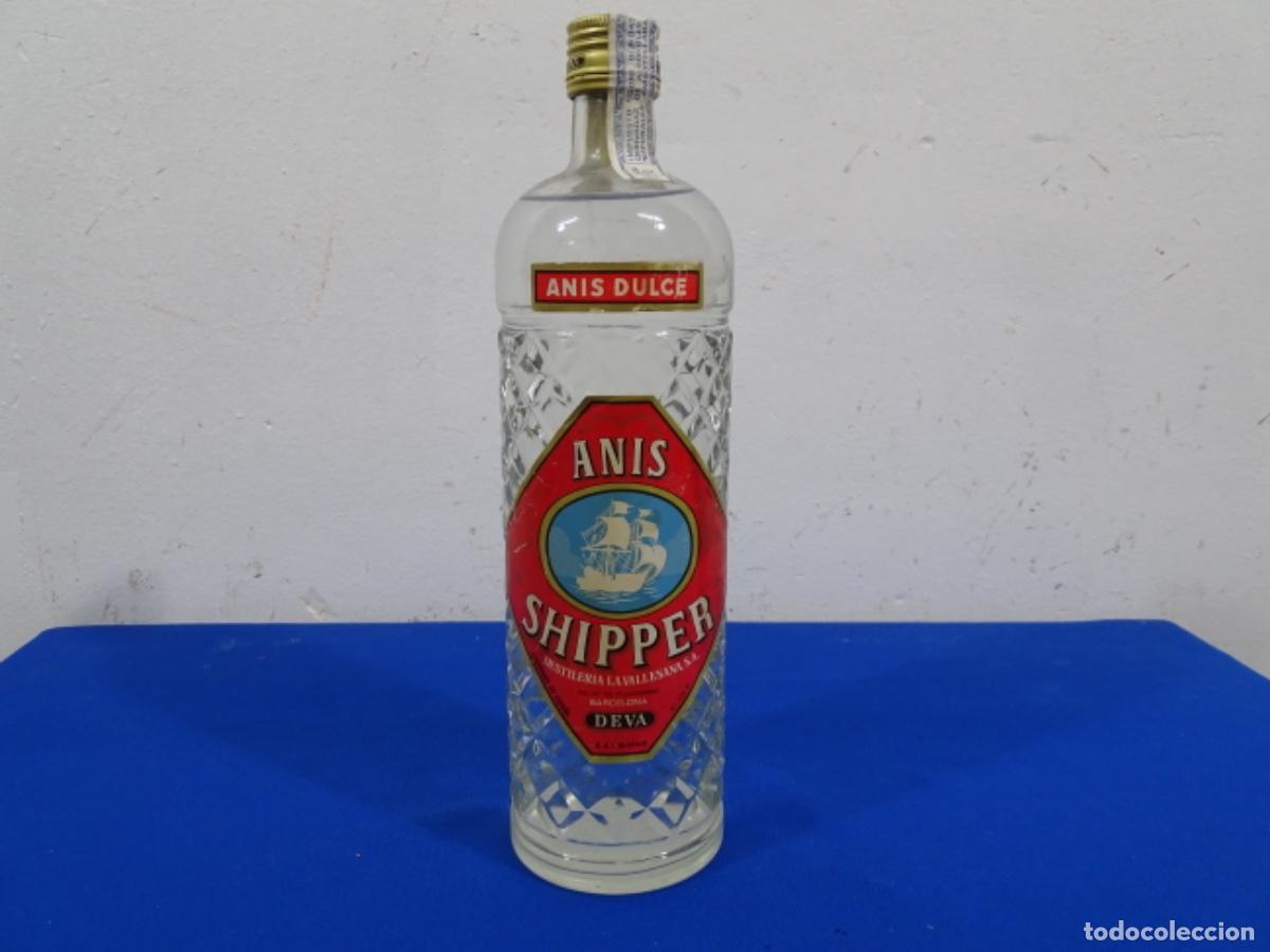 Coleccionismo de vinos y licores: AN&Iacute;S DULCE SHIPPER DEVA. DESTILER&Iacute;A LA VALLESANA. SELLO FRANCO 8 PESETAS. LITRO.