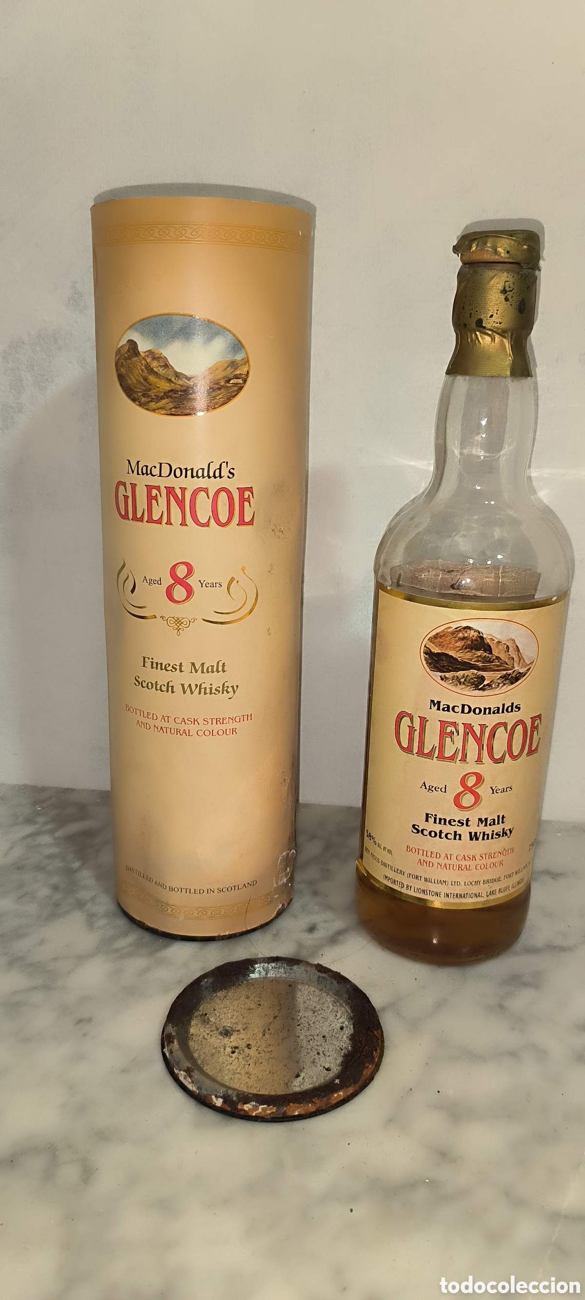 Coleccionismo de vinos y licores: ANTIGUA BOTELLA DE WHISKY MACDONALDS GLENCOE