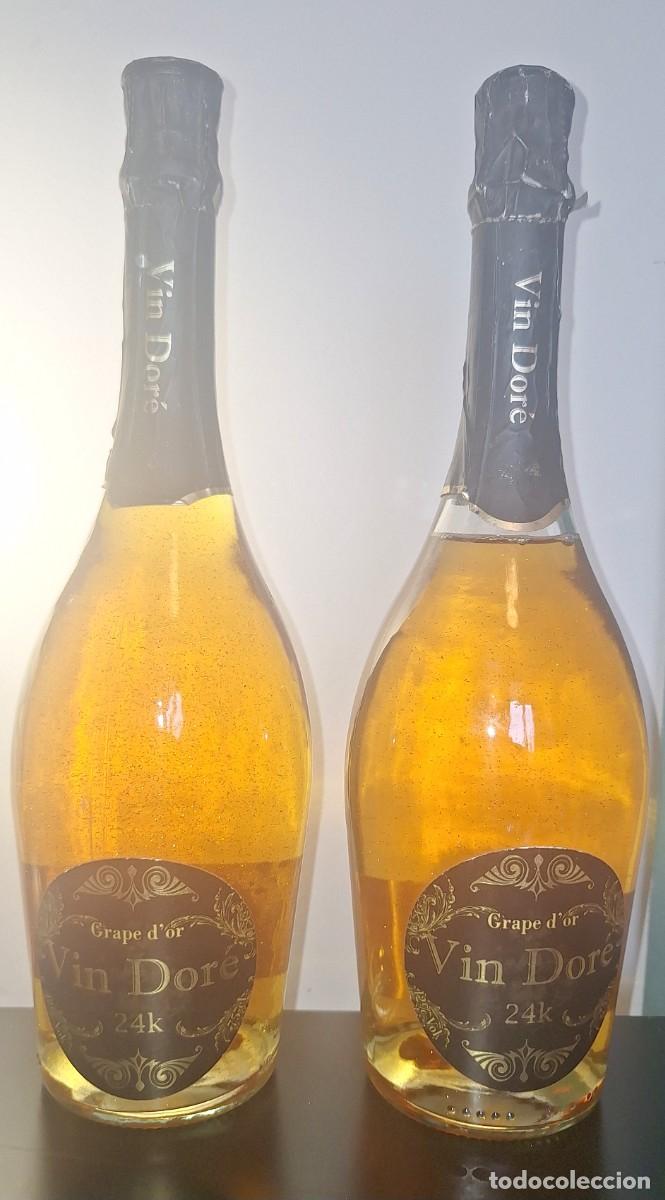Sammlung von Weinen und Lik&ouml;ren: Botellas de vino espumoso Vin Dor&eacute; con oro de 24K