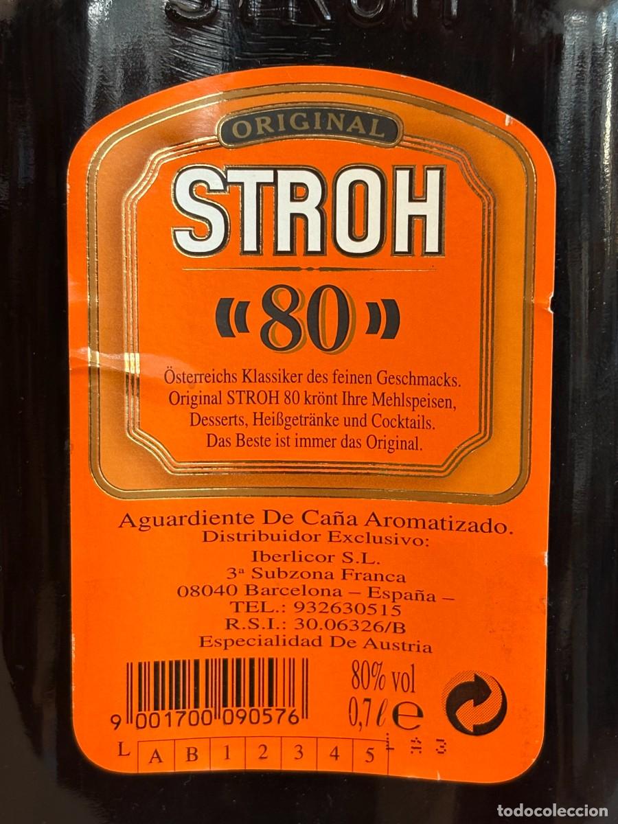 Coleccionismo de vinos y licores: BOTELLA DE RON STROH 80, AUSTRALIA - Foto 3