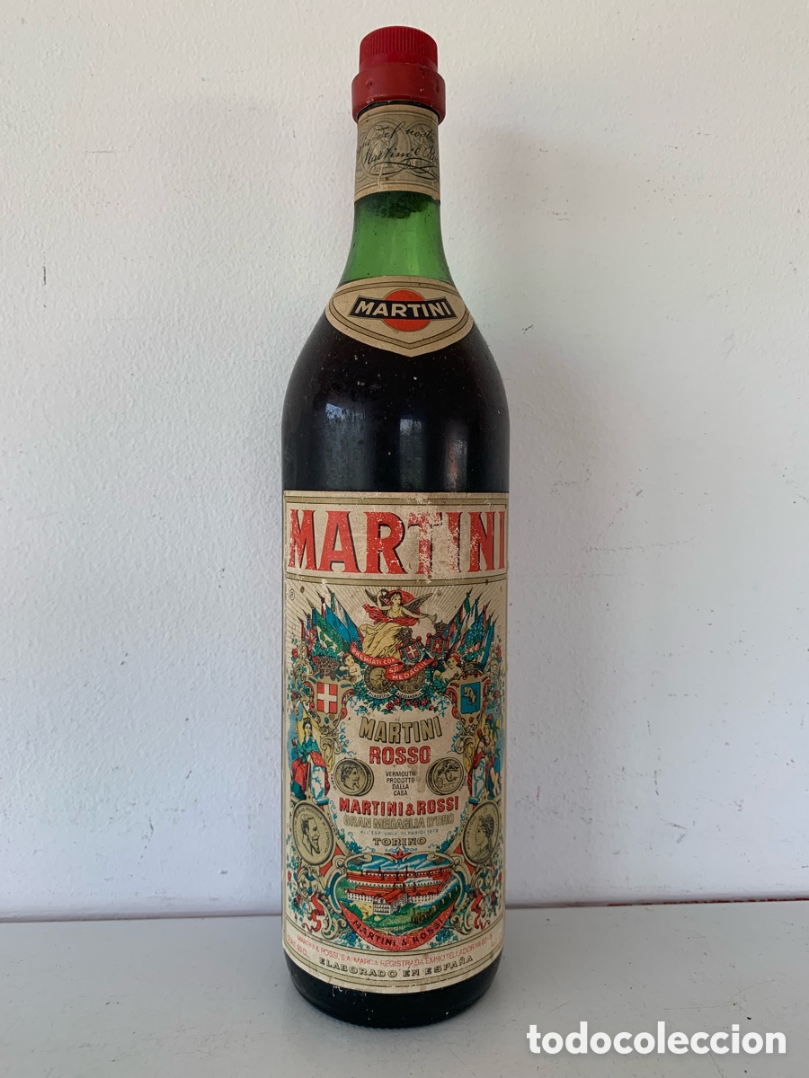 Sammlung von Weinen und Lik&ouml;ren: Botella de Martini rosso a&ntilde;os 70