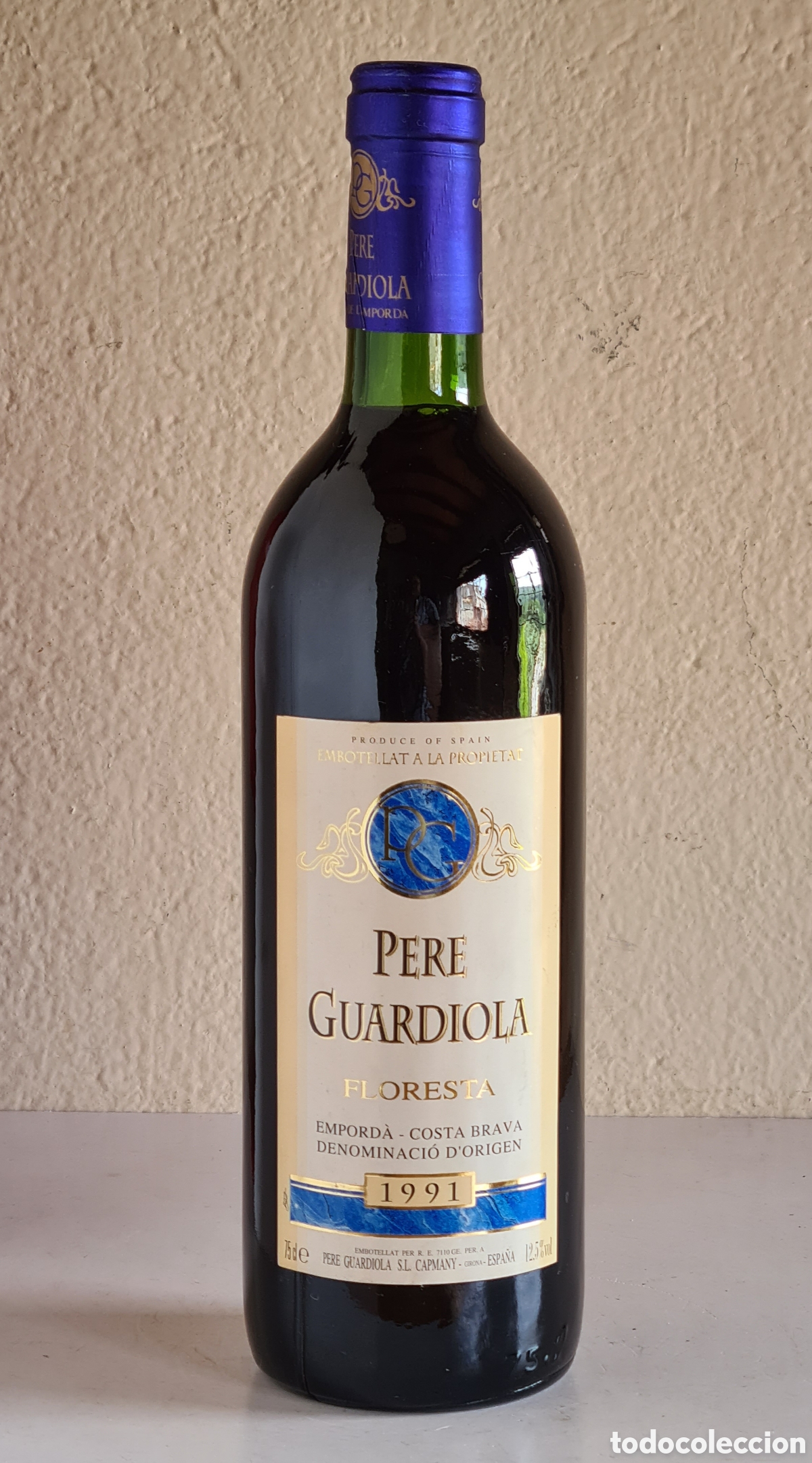 Collection of wines and liquors: Botella Vino Pere Guardiola - Floresta 1991 - D.O. Empord&agrave;-Costa Brava - Tinto Negro